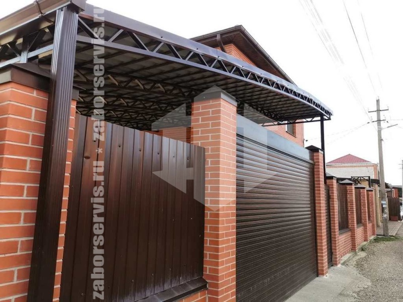 Навес для двух автомобилей пример 8