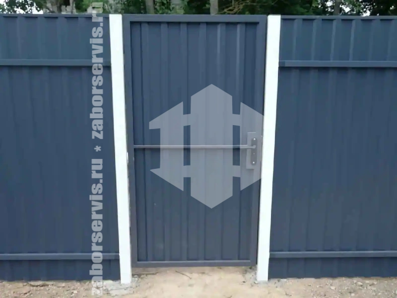 Забор из профнастила серый 100 метров