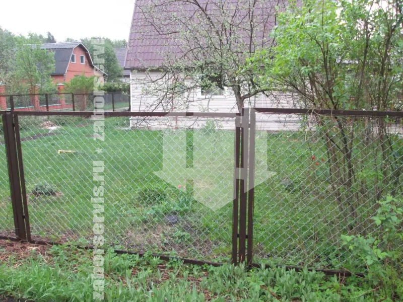 Забор из сетки рабицы в натяг секционный 100 метров