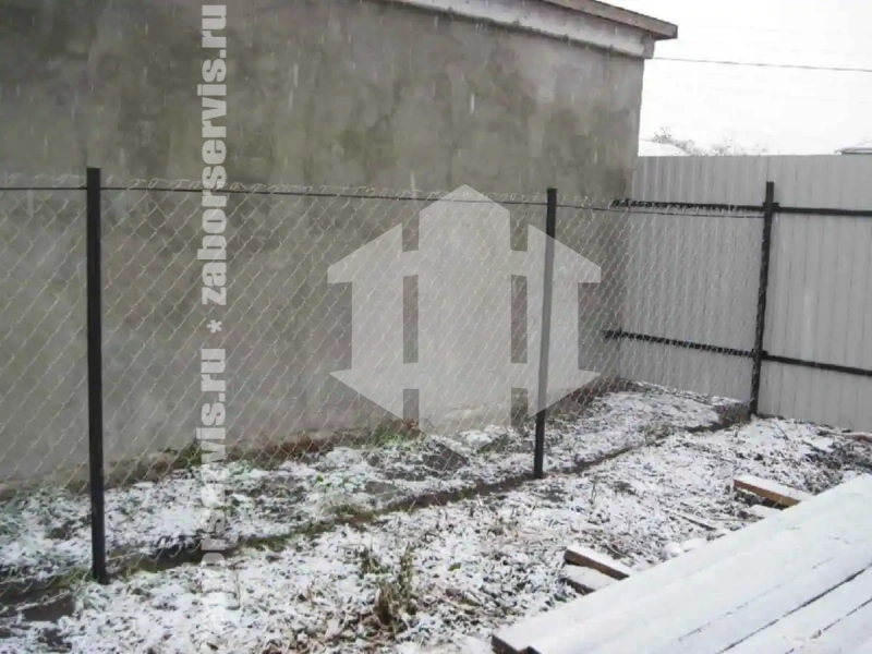 Забор из сетки рабицы в натяг 155 метров