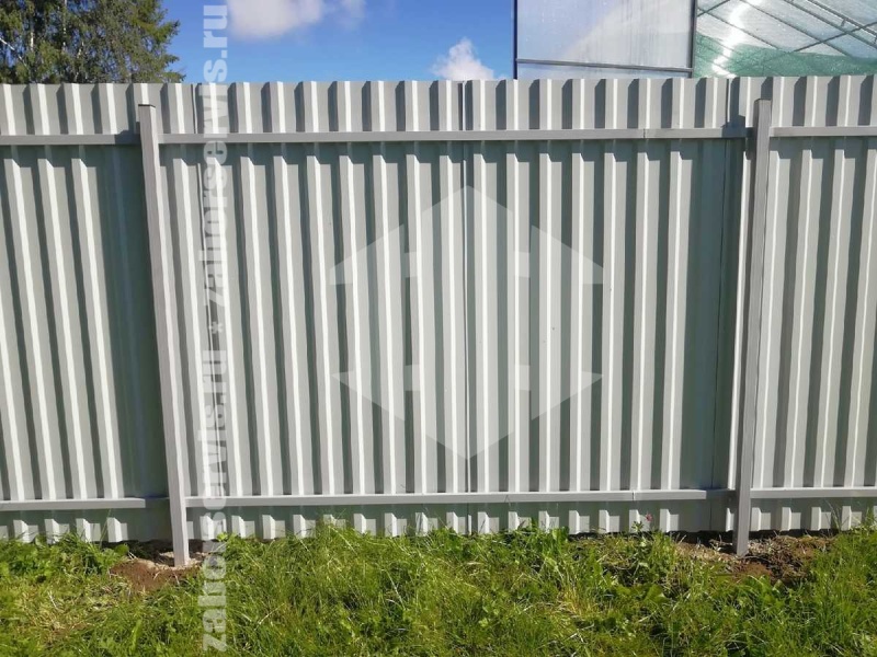 Забор из профнастила оцинкованный 72 метра