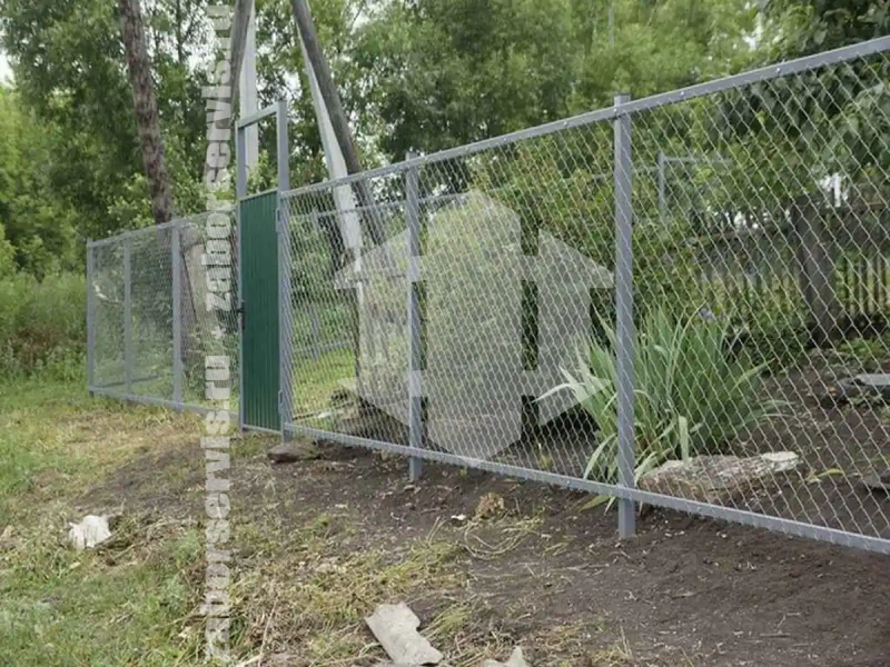 Забор из сетки рабицы секциями 42 метра