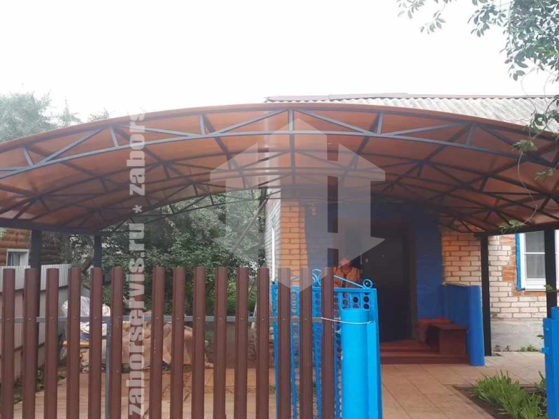 Навес для двух автомобилей пример 2