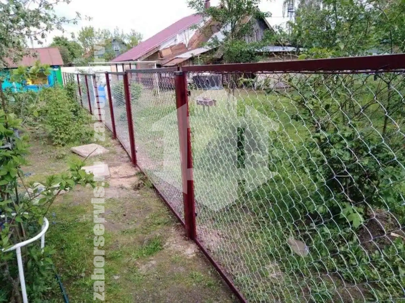 Забор из сетки рабицы секциями 59 метров