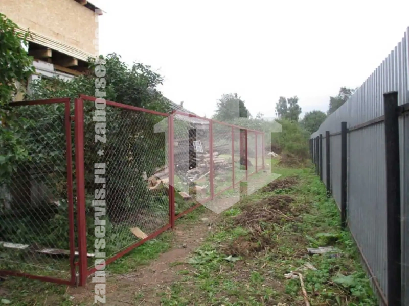 Забор из сетки рабицы в натяг секционный 12 соток