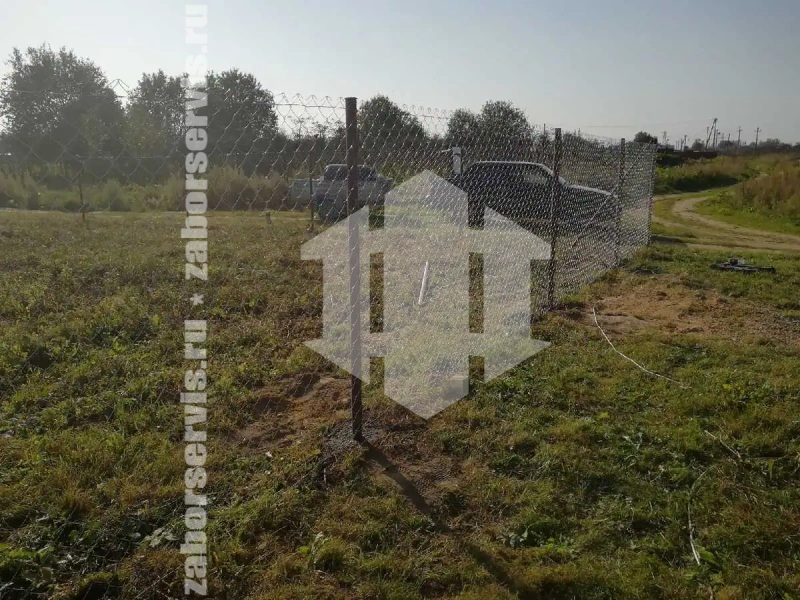 Забор из рабицы с проволокой 70 метров