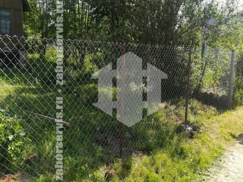 Забор из сетки рабицы в натяг 43 метра