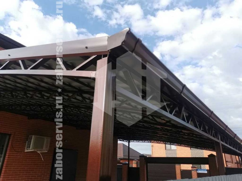 Навес для двух автомобилей пример 8