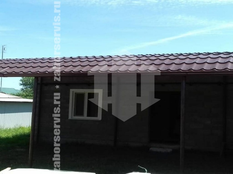 Навес из металлочерепицы пример 5
