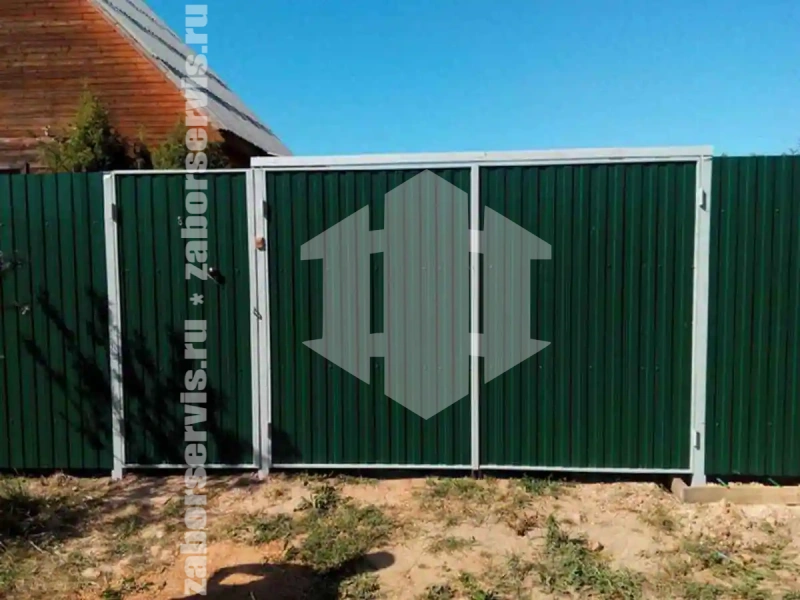 Забор из профнастила 73 метра зеленый