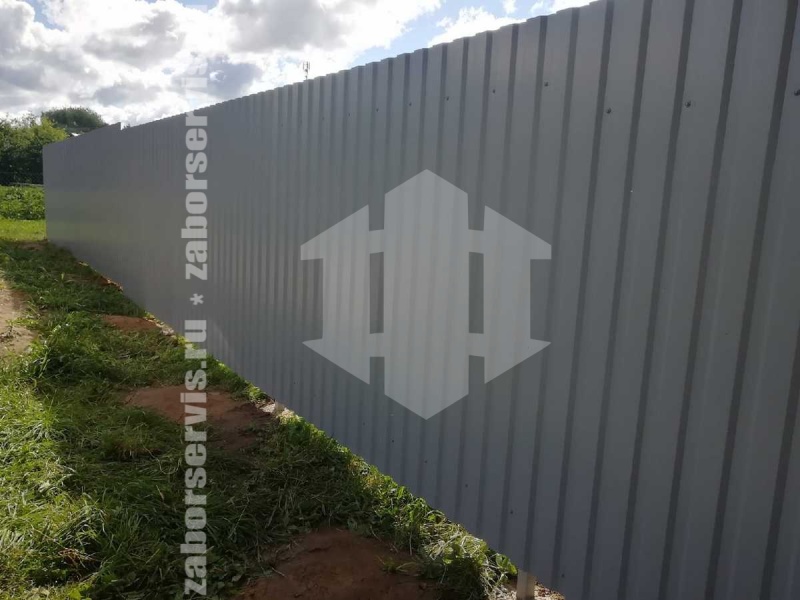 Забор из профнастила оцинкованный 72 метра