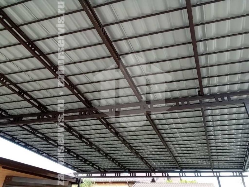 Навес для двух автомобилей пример 3