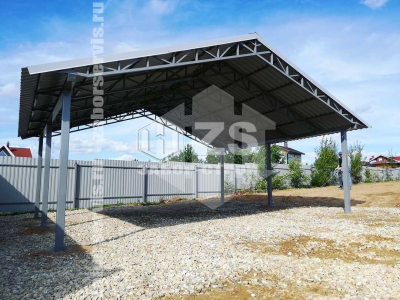 Навес двускатный работа 4