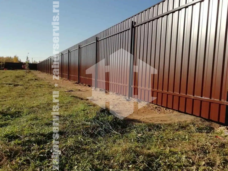Забор из профнастила 110 метров