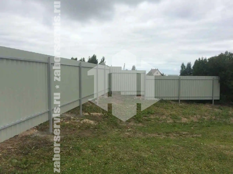 Забор из профнастила коричневый 40 метров